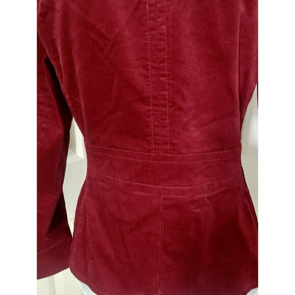 Talbots Blazer Jacket Womens Size 8P Petite Red Velvet Double Breasted - Picture 5 of 9